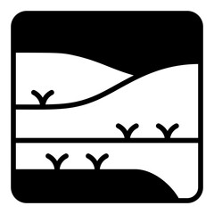 Grassland line glyph icon