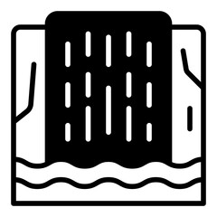 Waterfall line glyph icon