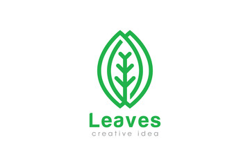 Fototapeta premium Creative Leaf Concept Logo Design Template