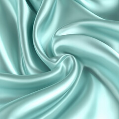 Obraz premium Exquisite light turquoise blue colour material with smooth wavy texture 