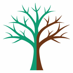 Leafless Tree Glyph vector icon on white background.