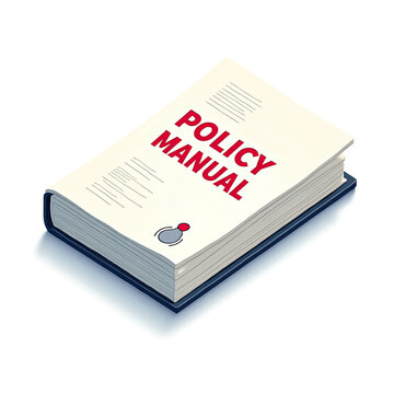 An isometric depiction of colorful policy manual icon
