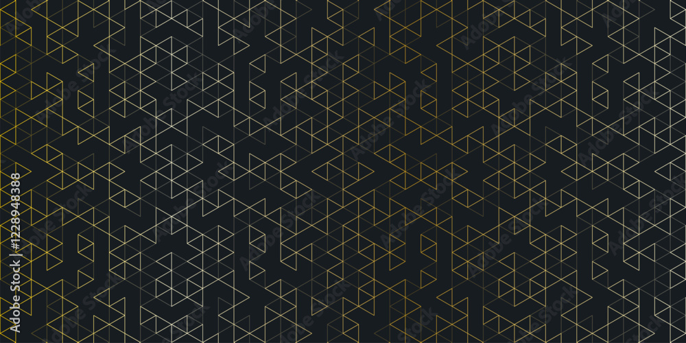 Fototapete abstract seamless pattern with a geometric background of polygonal golden lines. stylish vector text