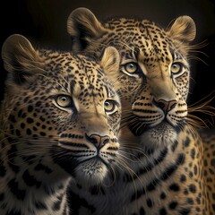 Two leopards, AI generated