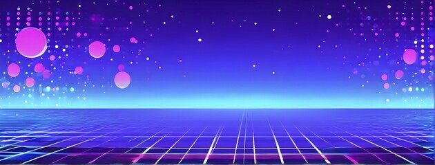 Purple and turquoise halftone pop art background, retro vector design, AI generated