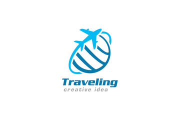 Creative Traveling Concept Logo Design Template