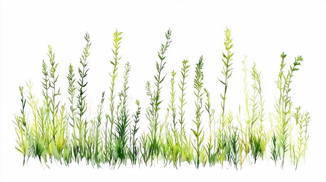 Detailed Watercolor Illustration of Equisetum Arvense