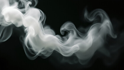 Fototapeta premium Abstract Smoke: Ethereal Dance of Vapor on Black Background