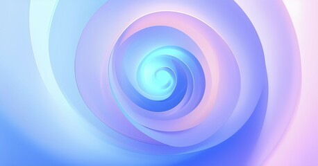 Spiral shape that slowly expands, rotates, and shifts colors in a soft gradient, invoking a tranquil, meditative focus, AI generated