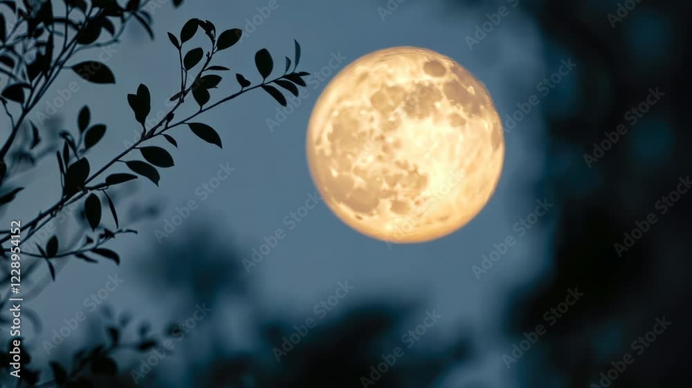Canvas Prints full moon through tree branches