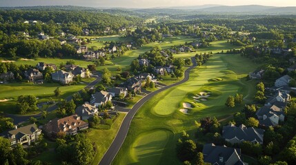 Fototapeta premium Luxury Golf Course Community Aerial View