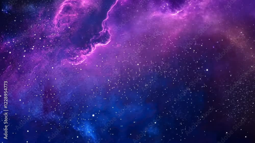 Wall mural purple and blue galaxy with stars