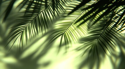 Obraz premium Palm leaf shadows on a light background.