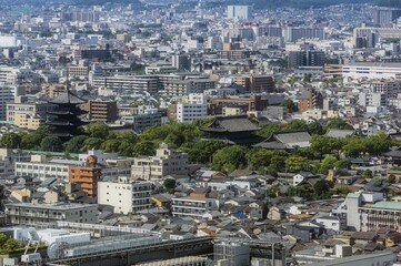 View from the Kyoto Tower, Honshu Province, Japan, Asia