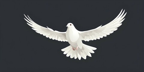Fototapeta premium Abstract minimalist illustration of a flying bird embodying the concept of freedom, AI generated