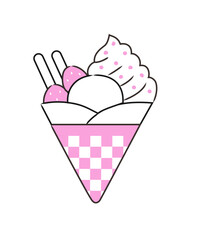 イラスト素材:かわいくて美味しそうなクレープ