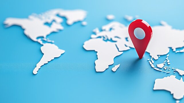 Exploring global locations with maps and pins worldwide digital image geographical aerial perspective navigation concepts - Powered by Adobe