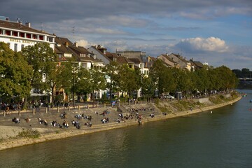 View over the Rhine to Basel, Switzerland, Europe