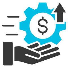 Efficiency Glyph Blue Grey Icon