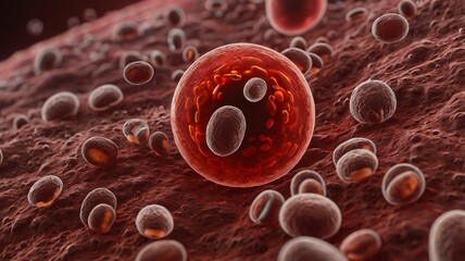 Malaria Parasite (Plasmodium falciparum) Inside a Red Blood Cell
