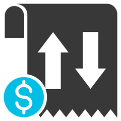 Cost Variance Glyph Blue Grey Icon