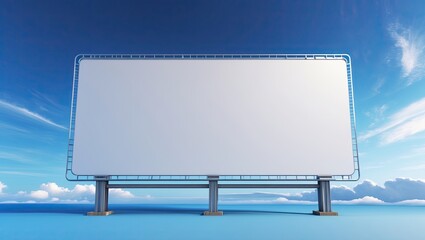 Obraz premium Mockup blank billboard white space on bluesky background
