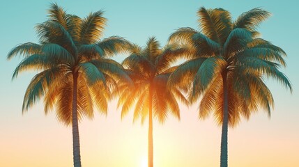 Palm trees at sunset