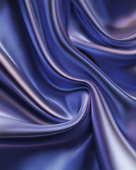 Obraz premium Exquisite satin blue material with smooth wavy texture 