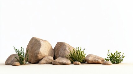 Set of massive boulders in a serene landscape, showcasing nature's grandeur and rugged beauty.