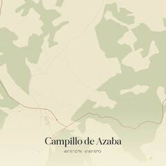 Obraz premium Retro Spanish map of Campillo de Azaba, Castilla y Le�n. Vintage street map.
