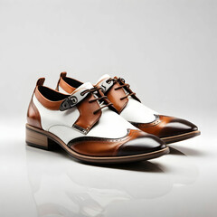 Sophisticated Style: Male Fashion Shoes Isolated on a White Background"
