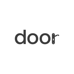door text vector logo design