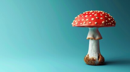 Obraz premium Mushroom captured on a peaceful background, awesome natural texture. Background tranquil, mushroom dominant.