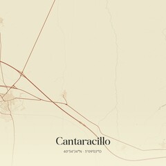 Fototapeta premium Retro Spanish map of Cantaracillo, Castilla y Le�n. Vintage street map.