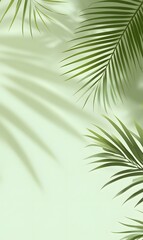 Obraz premium Blurred shadow from leaves on the color Wallpaper, generation AI 