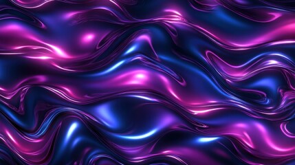 Obraz premium An energetic gradient background with deep purple luminous pink and intense blue waves Metallic light streaks and shimmering reflections give it a futuristic vibrant look
