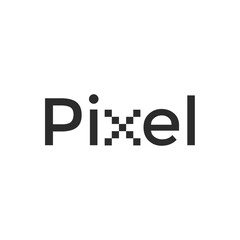 Pixel text vector logo design