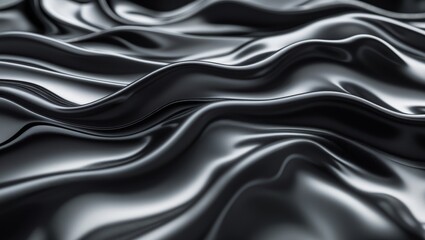 Abstract black glossy texture with smooth waves