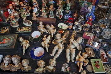 Fototapeta premium Hummel figurines, Auer Dult, Munich, Bavaria, Germany, Europe