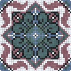 Mosaic tiles decorative background, seamless repeating vector pattern template for wallpaper, background, wood print, metal print, plastic print, glass print, decor