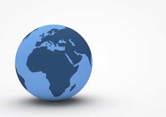 Globe showing Africa and Europe, 3D illustration