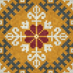 Mosaic tiles background, seamless vector pattern