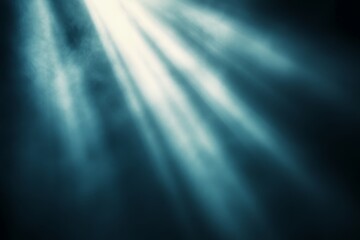Obraz premium Dramatic Teal Light Rays Background Abstract Texture Dark Blue Spotlight