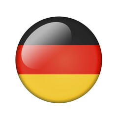 The German flag. Round glossy icon. Isolated on white background
