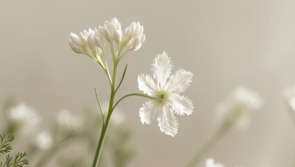 Wild carrot flower close up with space for text