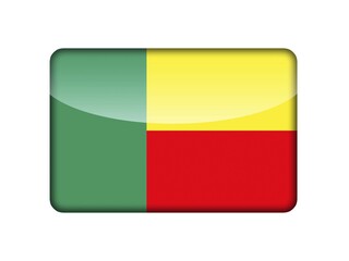 The Benin flag in the form of a glossy icon