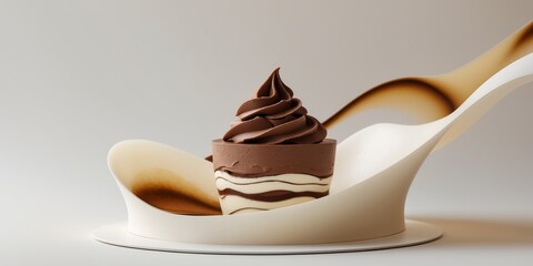 Decadent Chocolate Mousse With Vanilla Cream Layers