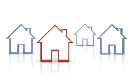 Houses, 3D illustration