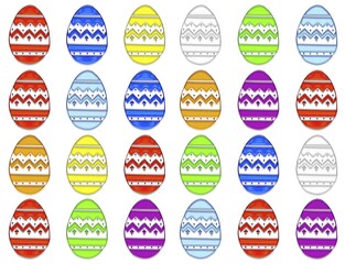 Colourful easter eggs in a row, pattern, graphic