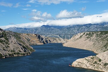 Paski Most Bridge, Pag Bridge, Pag Island, Dalmatia, Croatia, Europe
